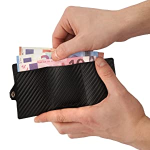 rfid schwarz kartenetui geldklammer slim mit münzfachkleine geldbörse mini geldbeutel