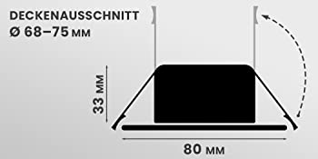 einbau maße masse lochmaß decken-ausschnitt 80-mm durchmesser montage installation feder-klemme