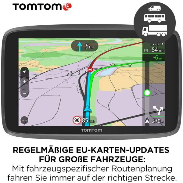 TomTom LKW Navigationsgerät GO Professional 520 (5 Zoll, Sonderziele und Routen für LKW, Stauvermeidung dank TomTom Traffic, Karten-Updates Europa, Updates über Wi-Fi, hochwertige Halterung)