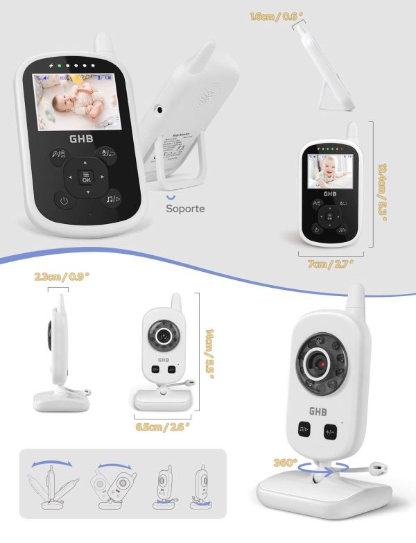 GHB Baby Monitor Babyphone mit LCD Bildschirm Schwarz – Bild 3