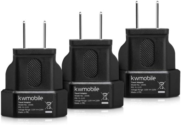 kwmobile 3X Reiseadapter für Europa-Stecker in USA-Dose - perfekt für Reisen ins Ausland - Für USA, Kanada, Mexiko – Bild 4