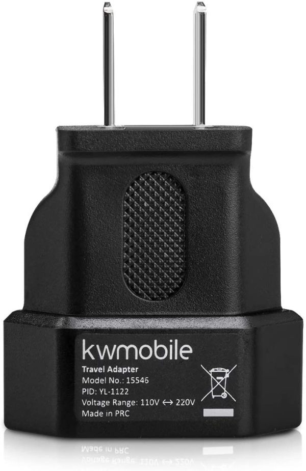 kwmobile 3X Reiseadapter für Europa-Stecker in USA-Dose - perfekt für Reisen ins Ausland - Für USA, Kanada, Mexiko