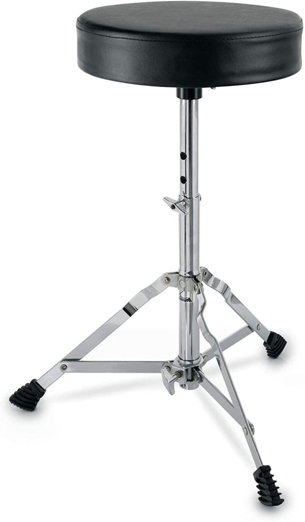 XDrum Schlagzeughocker Semi - Höhenverstellbarer Drum Hocker, verstellbar von 50-62 cm - Drei stabile Standbeine mit Gummifüßen, zusammenklappbar - Extra dicke 4 cm Polsterung für bequemen Sitz