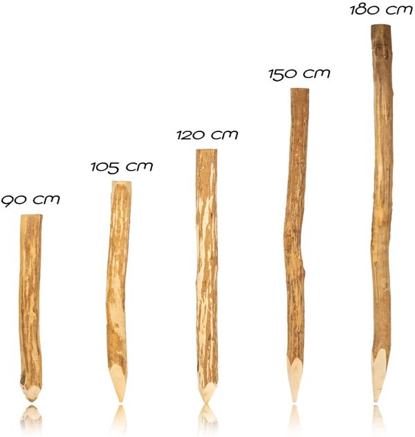 Zaun-Pfosten Haselnuss 90 cm · Viele Größen · Zaun-Pfahl für Ihren Staketenzaun/Bauernzaun/Kastanienzaun – Bild 4