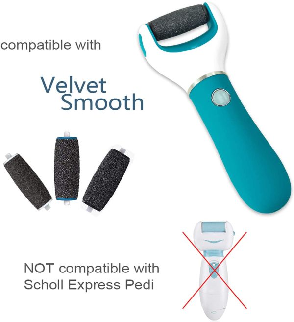 [9er-Set] Scholl Velvet Smooth Pedi Ersatz-Rollenkopfnachfüllungen für die elektrischen Hornhautentferner,3 Arten von Rauheit. – Bild 6