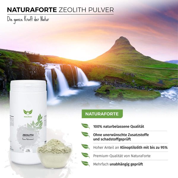 NaturaForte Zeolith Pulver 1kg - Klinoptilolith 95% ohne Zusätze, Reine Vulkanerde extra fein in Premium Qualität – Bild 3