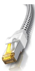 Cat 7 Netzwerkkabel Gigabit Ethernet LAN Kabel - Baumwollmantel - 10000 Mbit S - Patchkabel