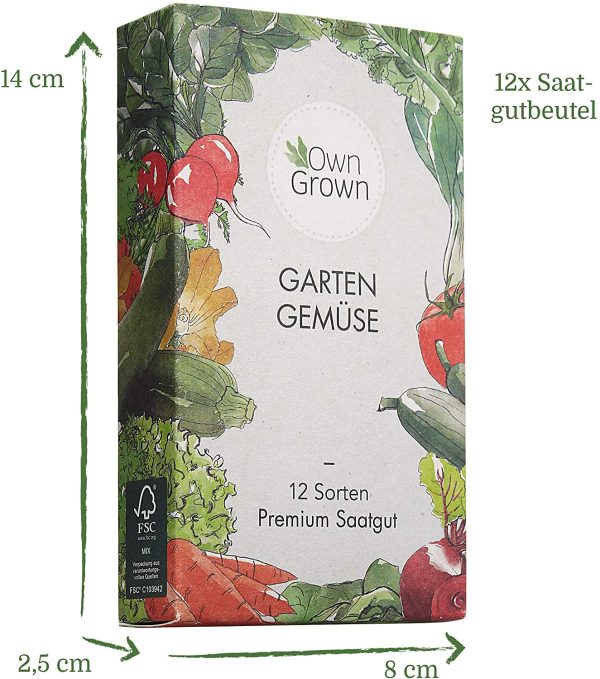 OwnGrown Gemüse Samen Set, 12 Sorten Premium Gemüse Saatgut, Gemüse anbauen im Garten oder Hochbeet, Gemüsesamen Sortiment im praktischen 12er Gemüseset – Bild 5