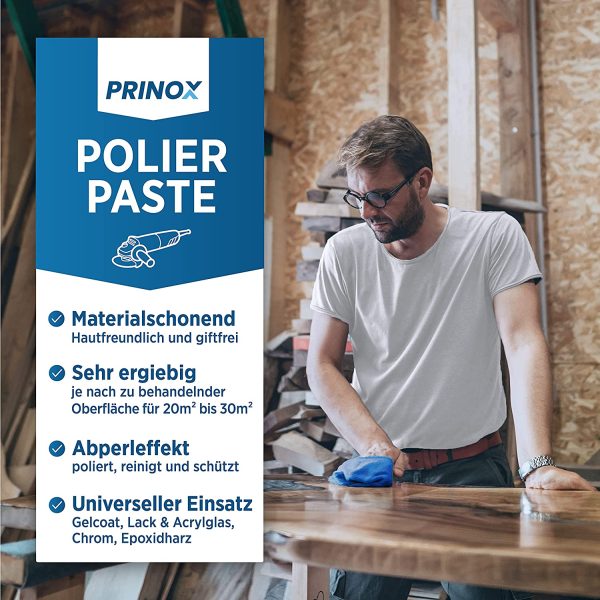 ® 150ml Polierpaste inkl. Profi Poliertuch I Politur für Acrylglas, Epoxidharz, Lacke, Gelcoat gfk, Chrom & Kunststoffe I Entfernt Mattierungen & Mikro Kratzer – Bild 3