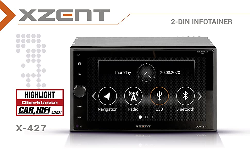 Xzent X-427: 2-DIN Autoradio mit DAB+, USB und Bluetooth