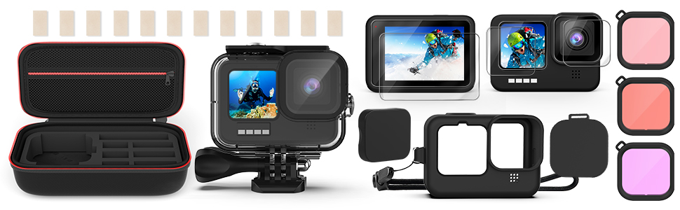 Unterwassergehäuse fur GoPro Hero 9 Bundle