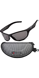 ZILLERATE Polarisierte Sport-Sonnenbrille, Schwarz