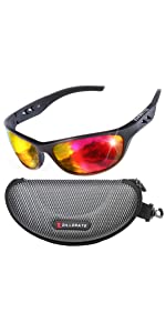 ZILLERATE Polarisierte Sport-Sonnenbrille, Verspiegeltes Rot