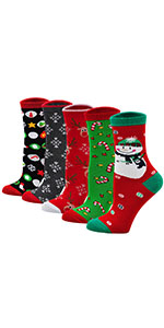 Weihnachtssocken Festlicher Socken Damen Lustige Baumwolle Socken mit Weihnachtsmotiv Bunte
