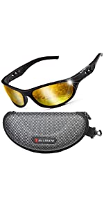 ZILLERATE Polarisierte Sport-Sonnenbrille, Verspiegeltes Gold