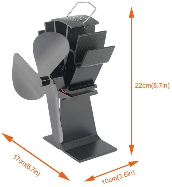 '- Lüfter mit 3 Blättern, hitzebetrieben, für Holzofen, Kamin – Bild 5