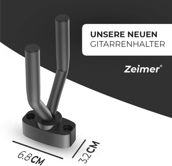 Zeimer® 2 Gitarrenhalter Haken - Universal Wandhalterung für Gitarren – Bild 4