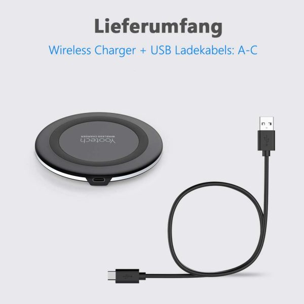 yootech Wireless Charger, Schnelle kabellose Ladestation f??r iPhone 13/13 Pro/13 ProMax/13 Mini/12/12 ProMax/12 Pro/11/11 Pro/11 ProMax/XS MAX/XR/X, Samsung Galaxy S21/S20/S10/Note10/S8, AirPods Pro