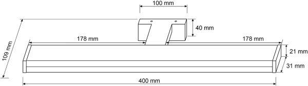 ® LED Spiegelleuchte 40cm, Wandmontage, Spiegellampe Bad IP44, neutralweiß 4000K, 400x109x40mm, 8W 630lm hell, LED Wandleuchte