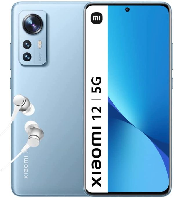 Xiaomi 12-Smartphone+Kopfhörer, 8+128GB Handy ohne Vertrag, 6.28" 120Hz AMOLED Display, Snapdragon 8 Gen 1, 50MP Dreifach-Kamera in Profiqualität, 4500mAh, Blau(2 Jahre Garantie+Amazon DE Exclusive)