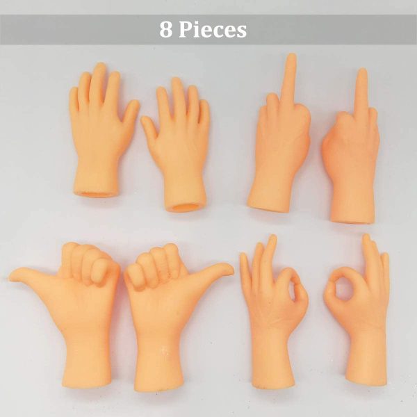 Yolococa Tiny Hands Kleine Hände Mini Hände Fingerpuppen Linke und Rechte Hand Streichspielzeug (8 Stück) – Bild 6