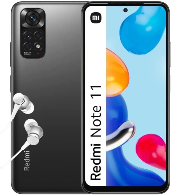 Xiaomi Redmi Note 11 Smartphone + Kopfhörer, 4+64GB ﻿Handy ohne Vertrag, 6.43??90Hz FHD+ Amoled Dotdisplay, Snapdragon 680 Mobiltelefon, 50MP AI Quad Kamera, 5000mAh, Graphite Gray, Amazon Exclusive – Bild 3