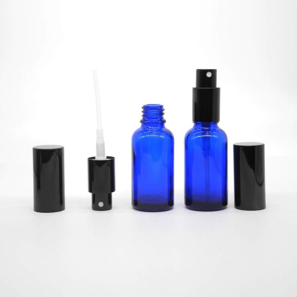 Yizhao Blau Leer Sprühflasche Glas 30ml mit [zerstäuber], Sprühflasche Klein für Ätherisches Öl,Aromatherapie-Gemische,Parfüm,Massage,Chemische Flüssigkeit,Apotheker, 6 Stück, Blau – Bild 6