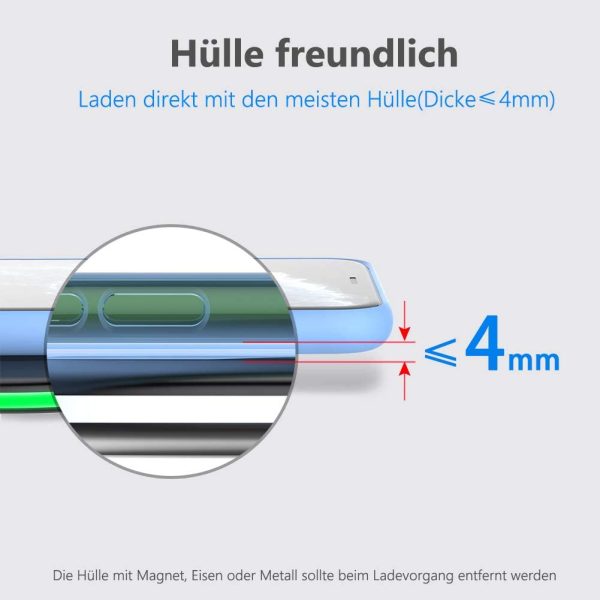 yootech Wireless Charger, Schnelle kabellose Ladestation f??r iPhone 13/13 Pro/13 ProMax/13 Mini/12/12 ProMax/12 Pro/11/11 Pro/11 ProMax/XS MAX/XR/X, Samsung Galaxy S21/S20/S10/Note10/S8, AirPods Pro – Bild 7