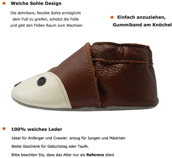 YIHAKIDS Weiche Krabbelschuhe Babyschuhe Lauflernschuhe Kleinkind Lederschuhe Hausschuhe Lernlaufschuhe – Bild 5