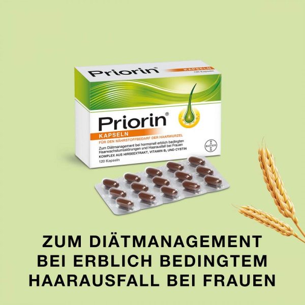 Priorin Kapseln bei hormonell erblich bedingtem Haarausfall bei Frauen, 120 Kapseln – Bild 9