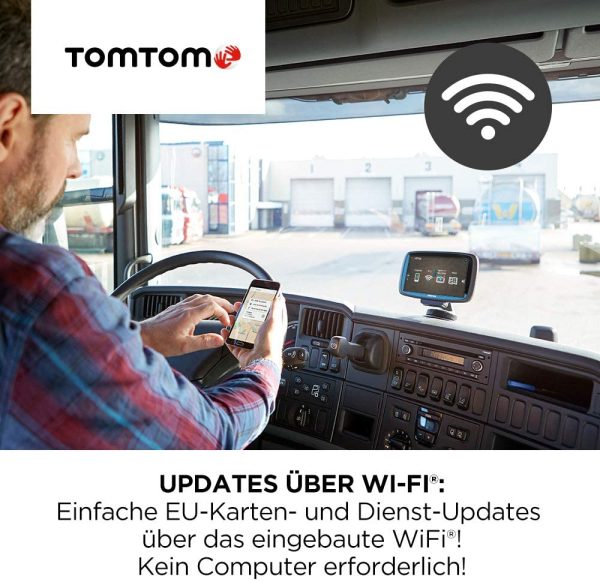 TomTom LKW Navigationsgerät GO Professional 520 (5 Zoll, Sonderziele und Routen für LKW, Stauvermeidung dank TomTom Traffic, Karten-Updates Europa, Updates über Wi-Fi, hochwertige Halterung) – Bild 7