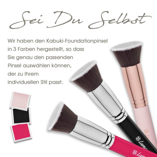 Make-Up Pinsel Kabuki Schminkpinsel Kosmetikpinsel - Foundation Pinsel - Ideal für Cremige, Pudrige oder Flüssige Foundation - Dichte Synthetische Premium Pinselhaare - Super Geschenkidee