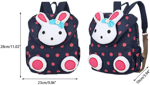 Xinyanmy Süße Kaninchen Babyrucksack Kinderrucksack für Baby Mädchen Kleinkinder 1-3 Jahre im Kindergarten – Bild 6