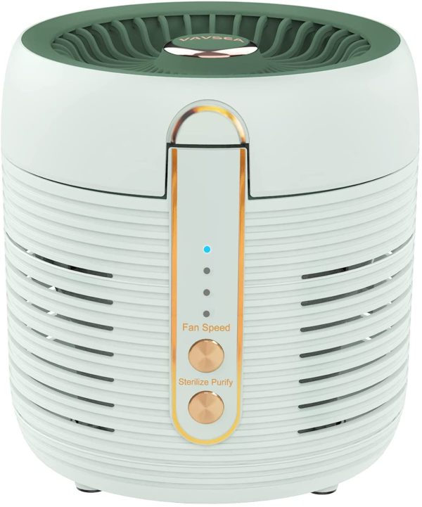 Luftreiniger, Luftreiniger mit HEPA Filter Klein Air Purifier Entfernt 99,7% Staub Pollen Rauch Partikel Viren Tierhaare für Allergiker Tragbarer Desktop-Luftfilter für Allergie Wohnung Raucher, Grün – Bild 6