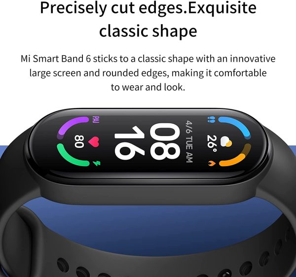 Xiaomi Mi Smart Band 6, Global Version, Aktivitätstracker, Sauerstoff-Erkennung im Blut, Herzfrequenzmesser, Schlafmonitor, AMOLED-Farbdisplay, 3,9 cm (1,56 Zoll), 5 ATM, Schwarz – Bild 4