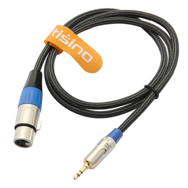 TISINO XLR auf 3,5 mm Mikrofonkabel, unsymmetrische XLR Buchse auf 3,5-mm aux Klinken stecker Adapter für Camcorder, DSLR-Kameras, Computeraufzeichnungsgerät und mehr, 0,3m – Bild 6