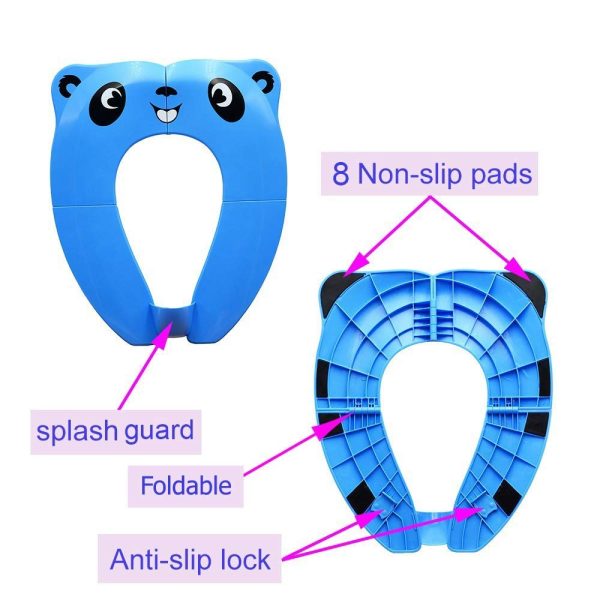 [Upgrade Version] Toilettensitz Kinder - RIGHTWELL Faltbarer Toilettensitz Kinder für Reise Töpfchen,Tragbar Reise WC Sitz Kleinkind Töpfchentrainer mit Aufbewahrungstüte (Blau) – Bild 6