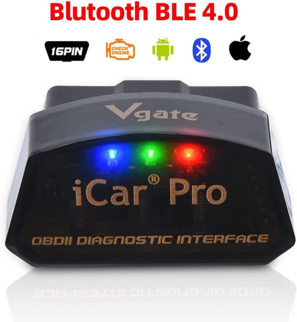 vgate iCar Pro OBD2 Bluetooth 4.0(BLE) Diagnosegerät Auto Automotive Motor Fehlercode-Lesegerät ELM 327 V 2.3 Für Android/IOS-System, kompatibel mit App Torque,OBD Car Doctor – Bild 4