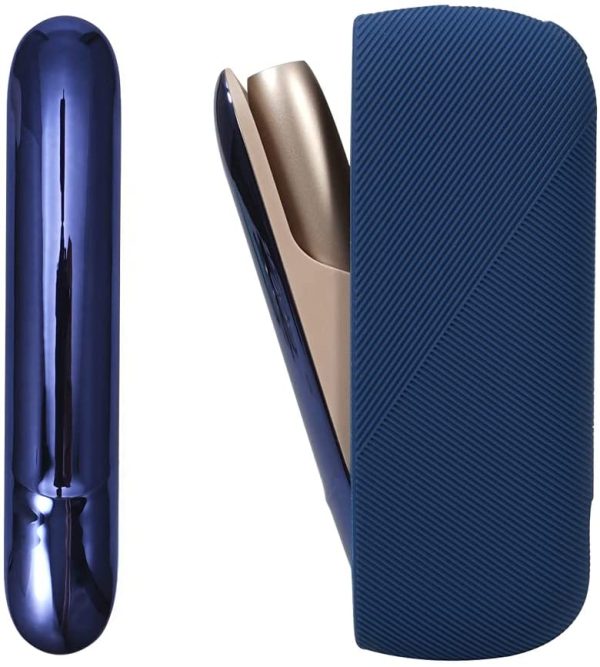 YiTenn Schutzhülle mit Seitendeckel Case Hülle Set für IQOS 3/3 Duo, Silikon+ ABS Plastic Zubehör (Blau) – Bild 5