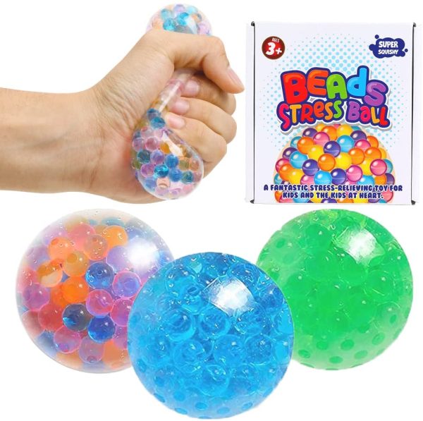 ZaxiDeel Antistressball 3 STK. Knautschball f??r Kinder und Erwachsene - Stressball zum Kneten, Knetball f??r H??Nnde Therapie (Gr??n-Blau-Bunte) – Bild 2