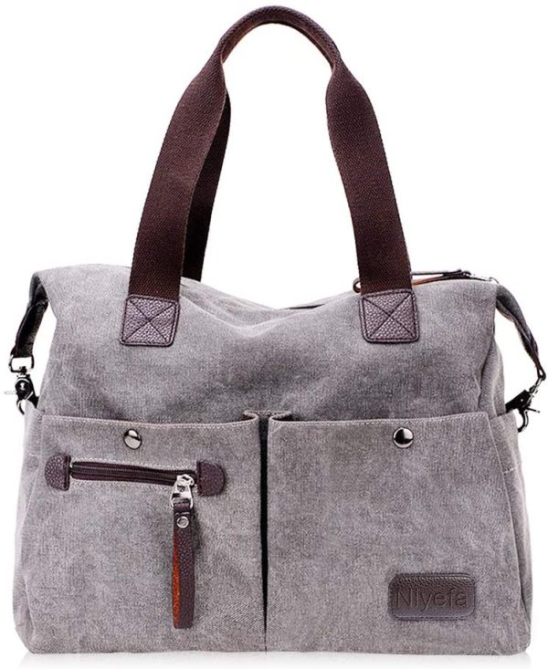 Nlyefa Damen Canvas Handtasche Umhängetasche große Damentasche Henkeltasche Canvas Tasche, EINWEG