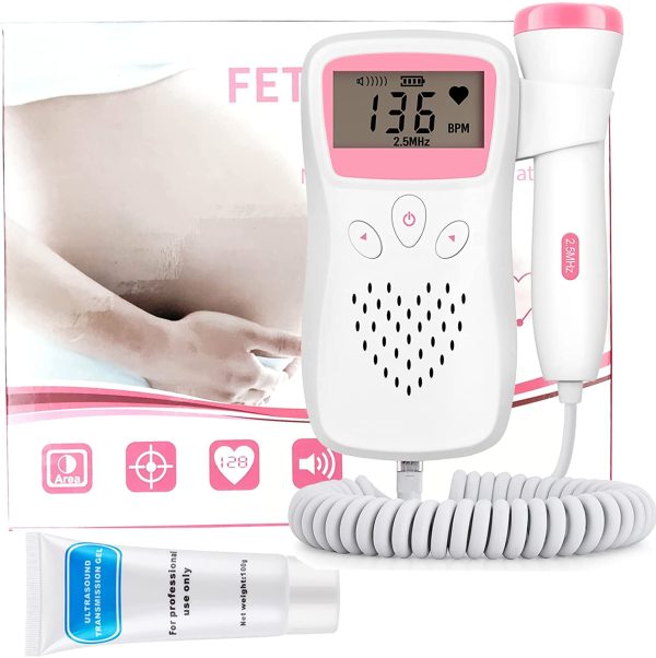 Kopfhörer Schwangerschaft Baby-Herzmonitor für die Schwangerschaft, Herzschlagmonitor für Babys, Geschenk für werdende Mutter, Monitor für den Heimgebrauch, mit 1 Kontakt Gel – Bild 3