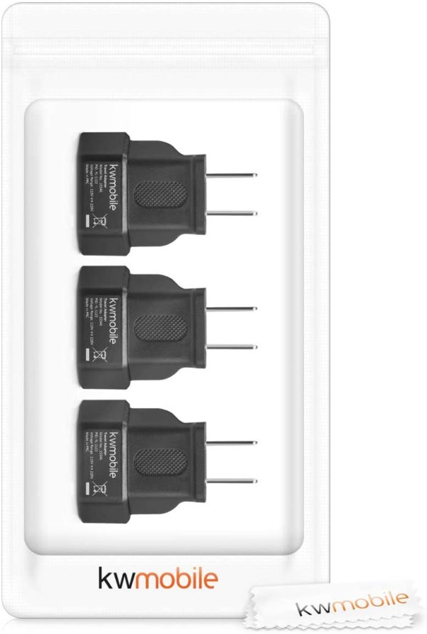 kwmobile 3X Reiseadapter für Europa-Stecker in USA-Dose - perfekt für Reisen ins Ausland - Für USA, Kanada, Mexiko – Bild 5