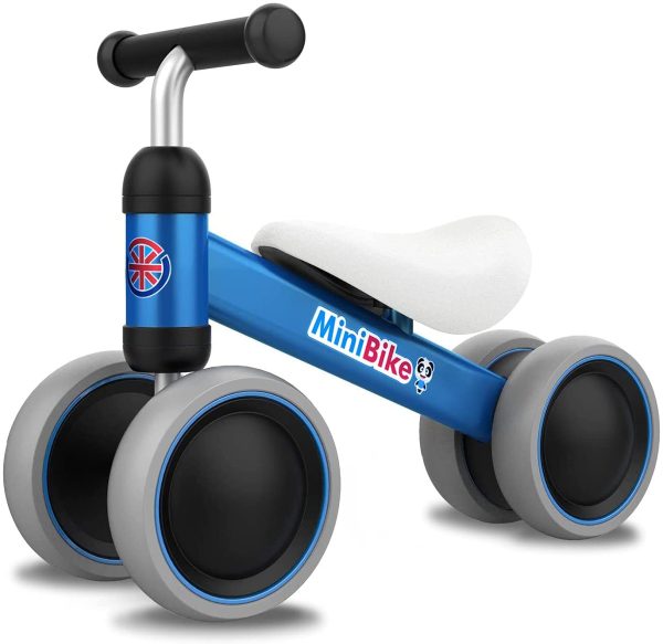 YGJT Kinder Laufrad ab 1 Jahr | Fahrrad Spielzeug für 10 - 24 Monate Junglen und Mädchen | Rutschrad Baby Geschenk für Ersten Geburtstag Neu Jahr (Blau) – Bild 3