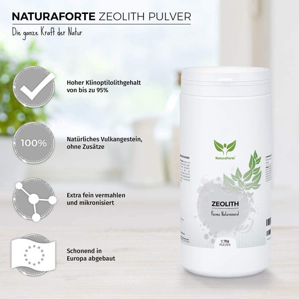 NaturaForte Zeolith Pulver 1kg - Klinoptilolith 95% ohne Zusätze, Reine Vulkanerde extra fein in Premium Qualität – Bild 5