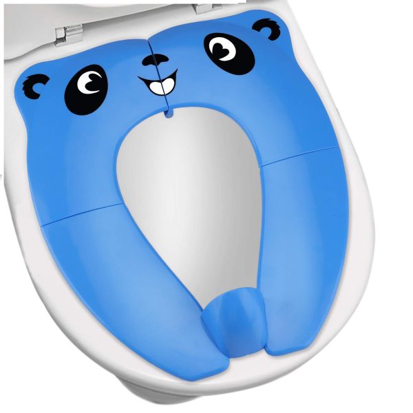 [Upgrade Version] Toilettensitz Kinder - RIGHTWELL Faltbarer Toilettensitz Kinder für Reise Töpfchen,Tragbar Reise WC Sitz Kleinkind Töpfchentrainer mit Aufbewahrungstüte (Blau) – Bild 3