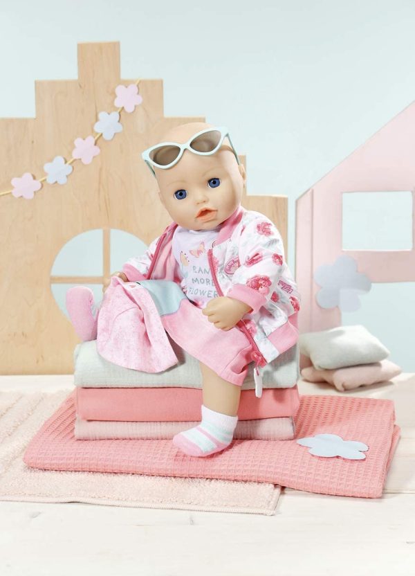 Zapf Creation 706275 Baby Annabell Deluxe Frühling 43cm - Puppenoutfit Bekleiungsset für den Frühling mi Rock, T Shirt, Bomberjacke, Mütze und Sonnebrille – Bild 6