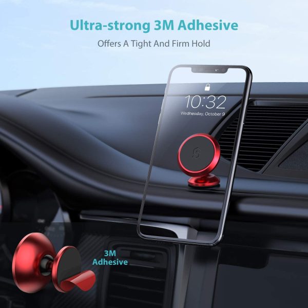 Syncwire Magnetische Handyhalterung fürs Auto, Universelle Smartphone Handyhalter, Verstellbare KFZ-Armaturenbretthalterung, kompatibel mit iPhone/Samsung/Huawei/Xiaomi/OnePlus/Moto usw, Rot – Bild 5