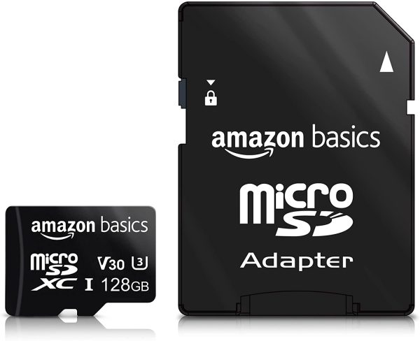 '- microSDXC-Speicherkarte, 128 GB, mit großem Adapter, A2, U3, lesegeschwindigkeit von bis zu 100 Mbit/s