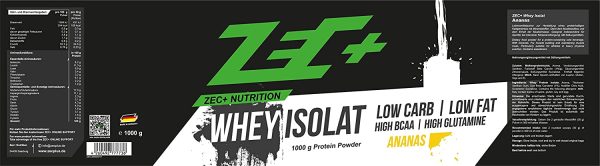 ZEC+ Whey Isolat ??1000 g, Ananas ??Fettarmes Eiweißpulver aus reinem Molkenprotein